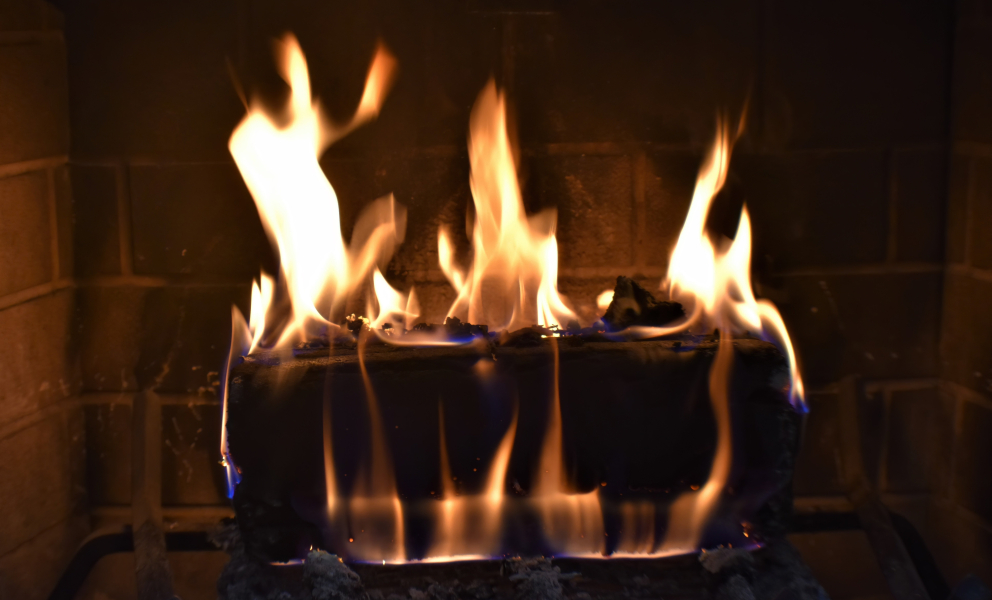 lit fire