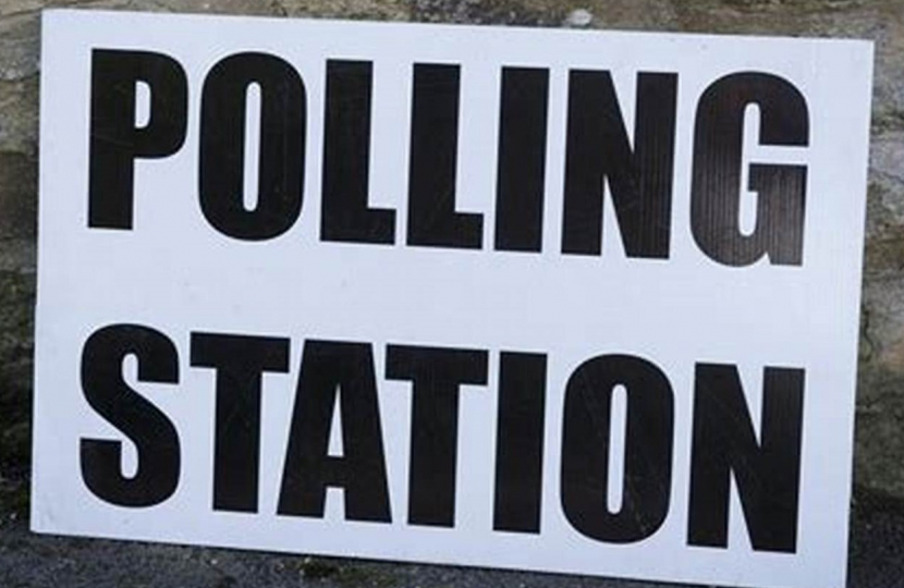 Polling station sign