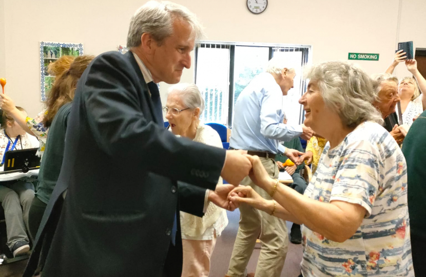 Damian dancing at Dementia Alton official opening