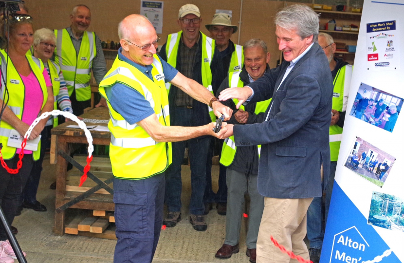 Damian officially opening Alton Mens Shed