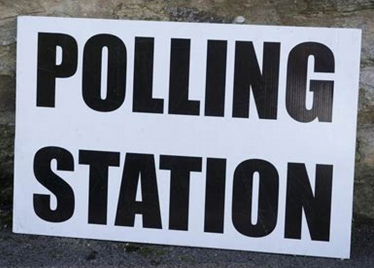 Polling station sign