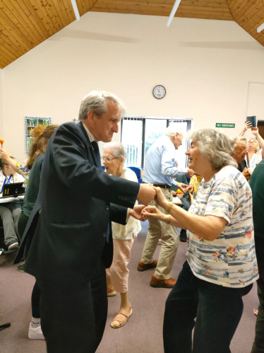 Damian dancing at Dementia Alton official opening