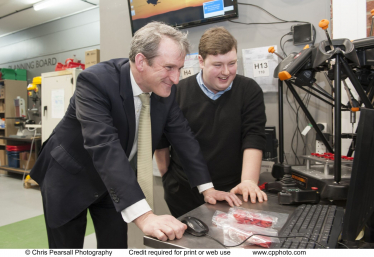 Damian on an apprenticeships visit